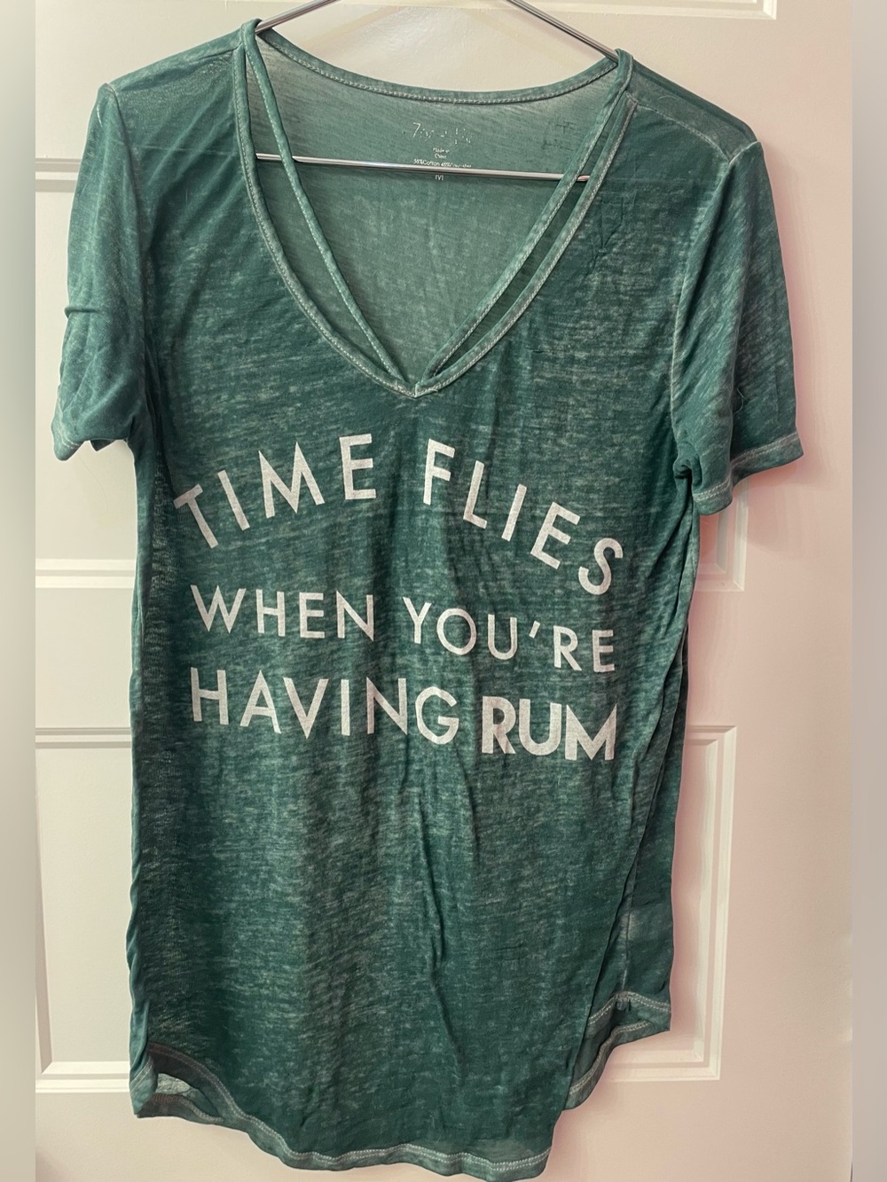 M - green see through and lightweight top